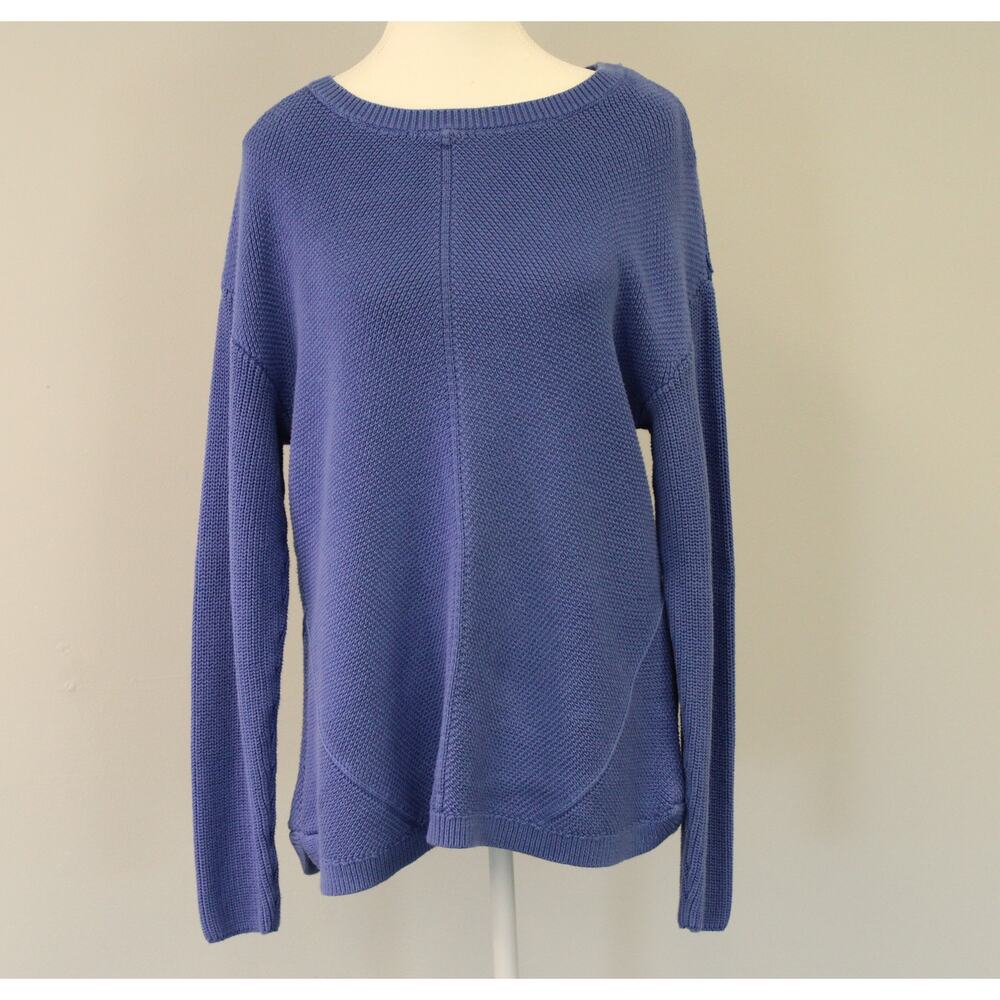 Talbots Women's Sweater XL Blue LS Tunic 100% Cotton READ